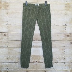 Free People Skinny Ankle Jacquard Jeans. Size 24.